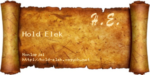 Hold Elek névjegykártya