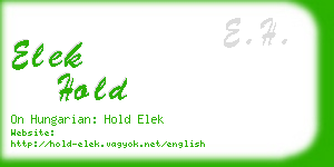 elek hold business card